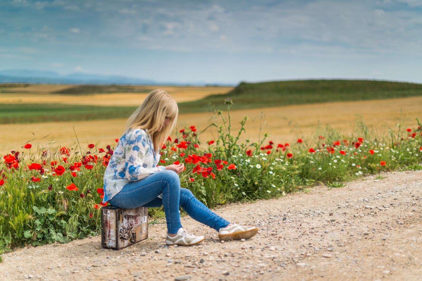 Nikon D800 sample photo. Suitcase, woman, girl photography