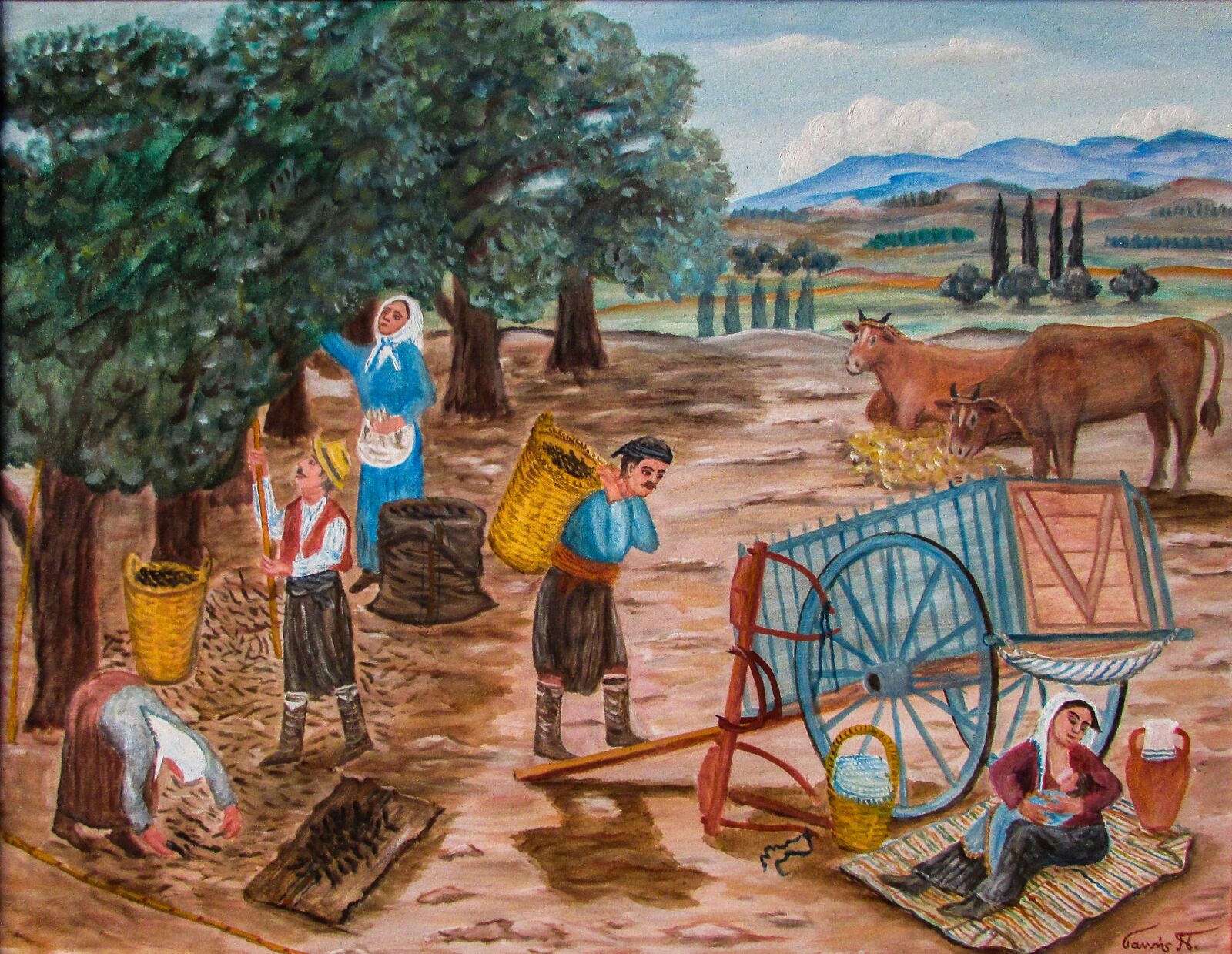 Canon PowerShot SX400 IS sample photo. Carob harvest, harvest, rural photography