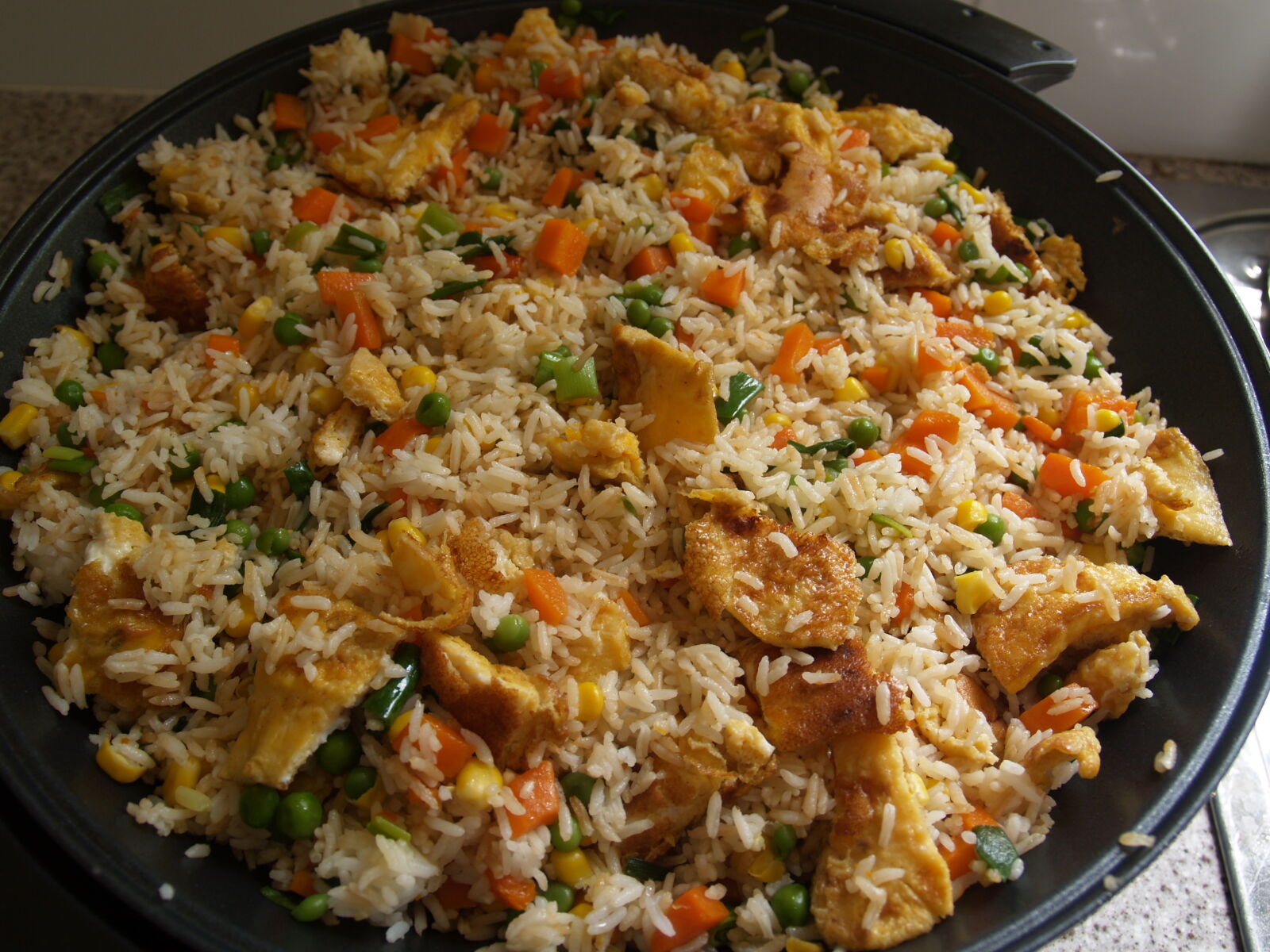 Olympus E-300 (EVOLT E-300) sample photo. Diced, carrot, fried, rice photography