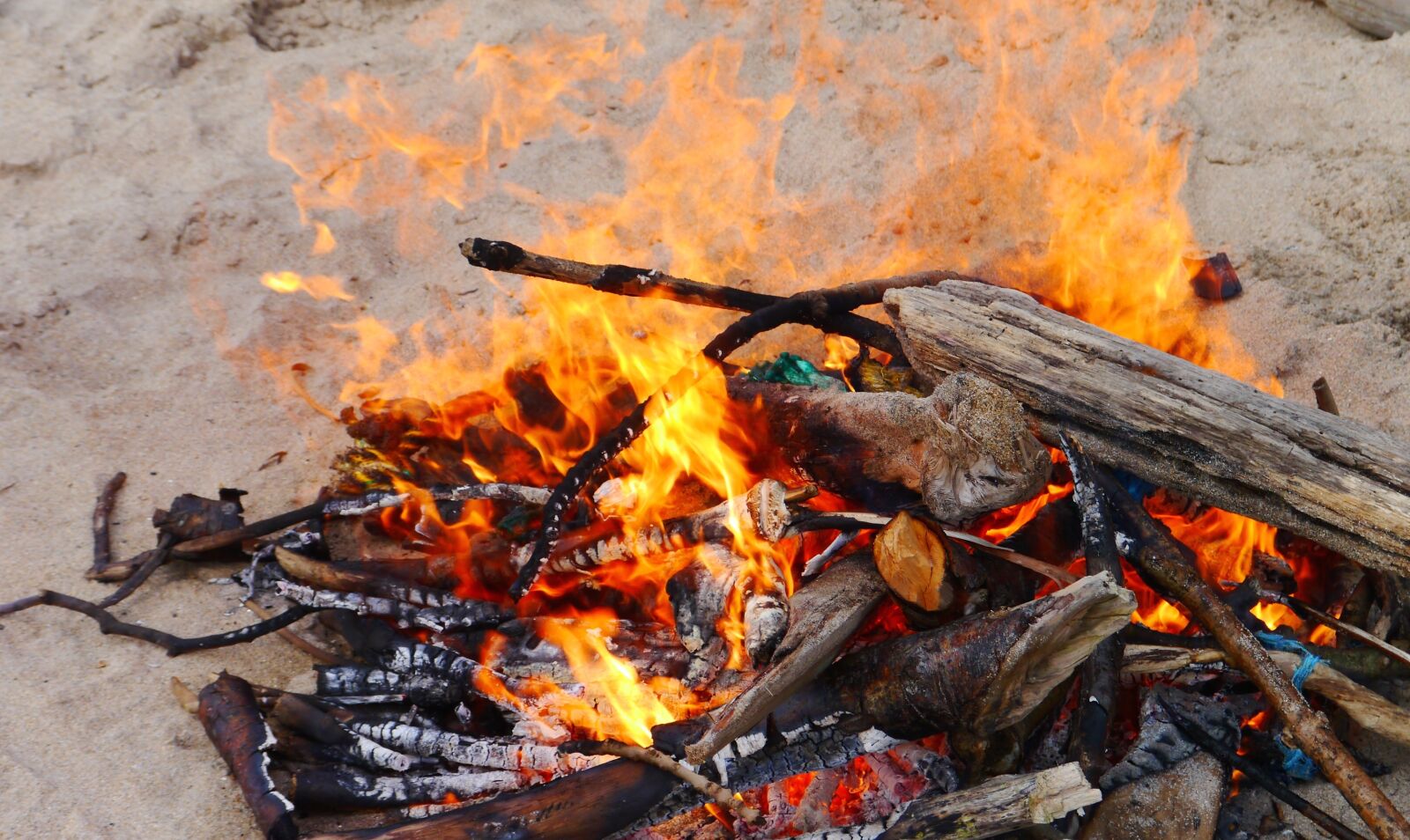 Panasonic Lumix DMC-G3 sample photo. Fire, wood, beach photography
