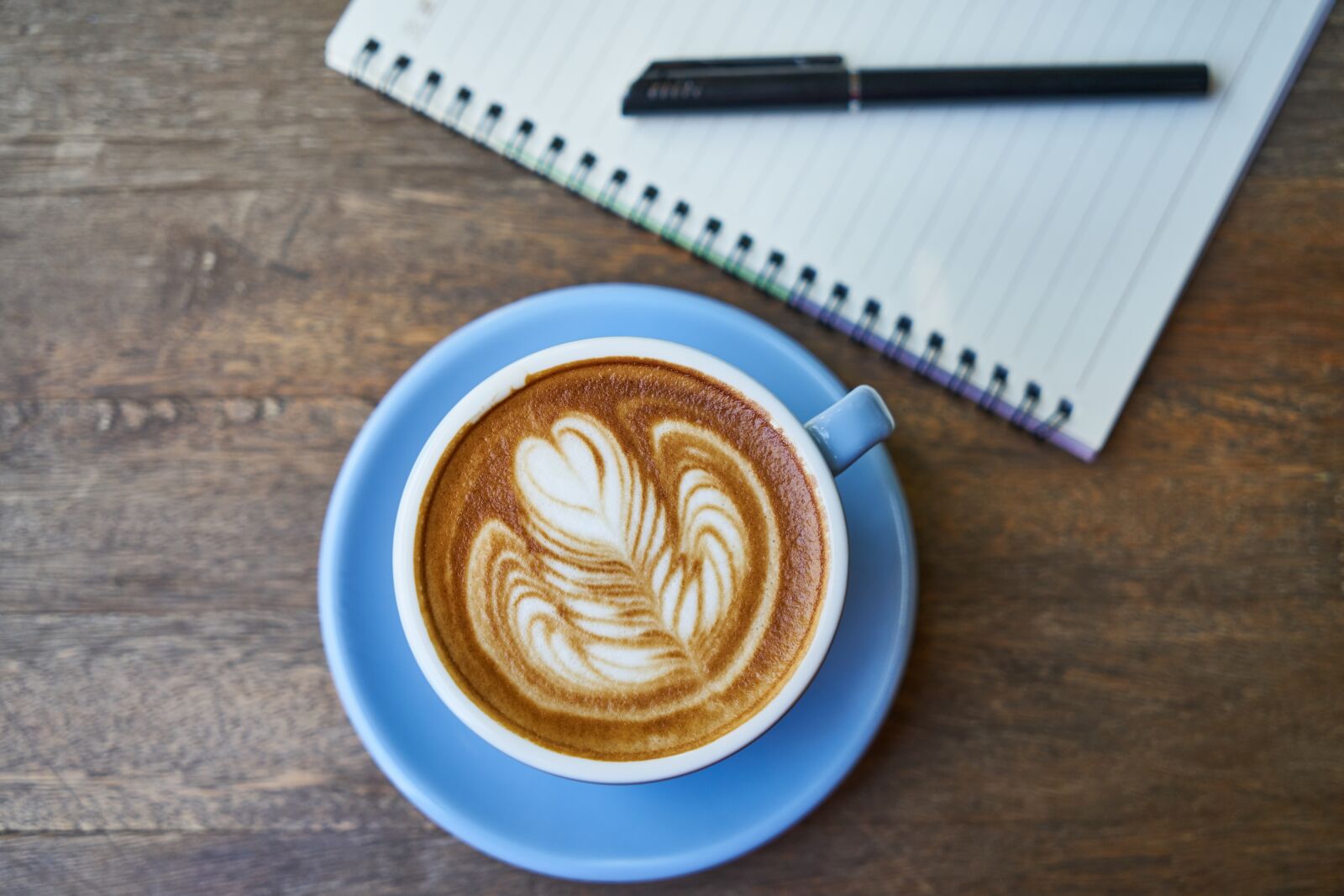 Sony a7R II sample photo. Coffee, notebook, the work photography
