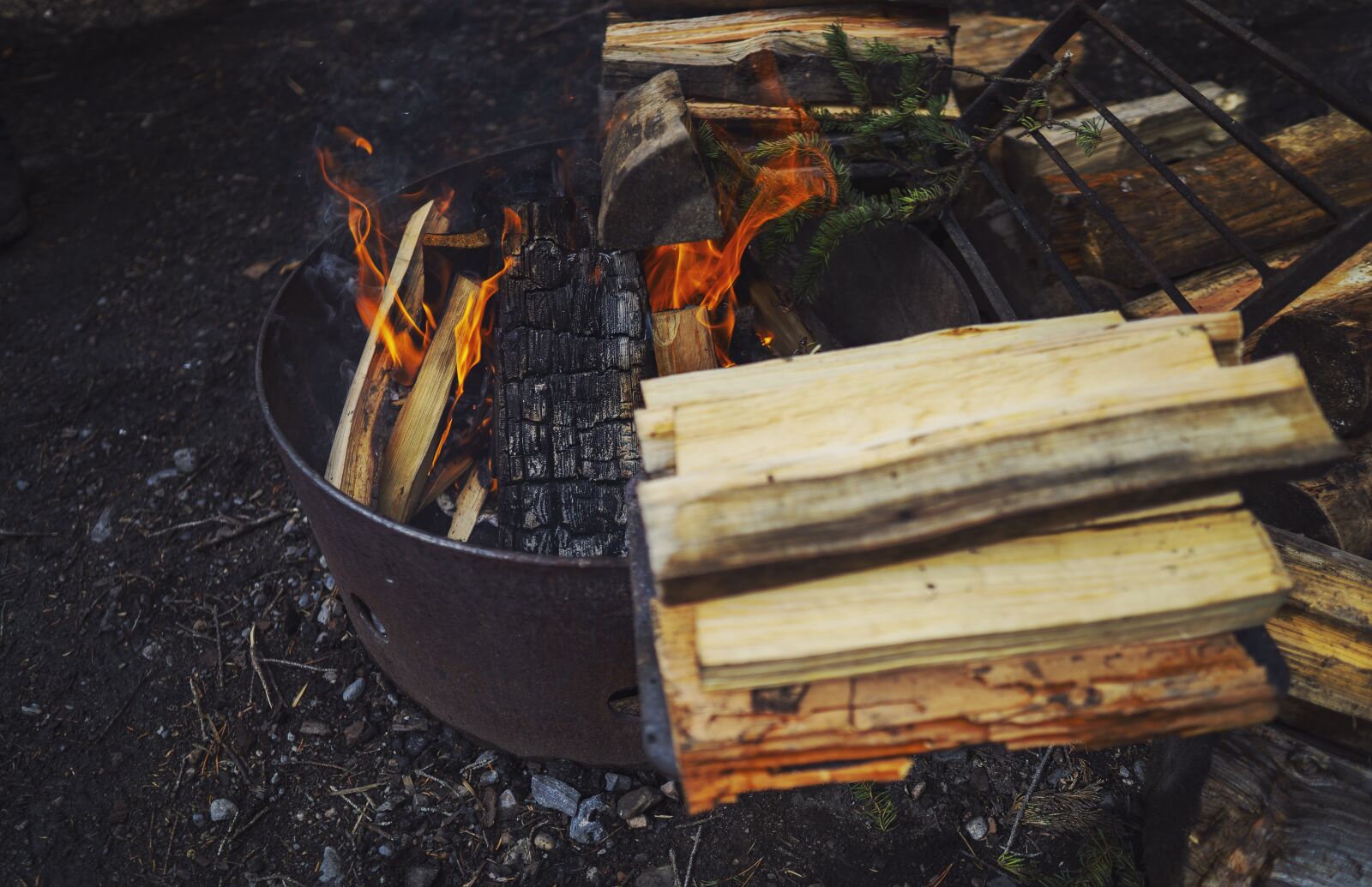 Sony a6000 + Sigma 16mm F1.4 DC DN | C sample photo. Campfire, wood, fire photography