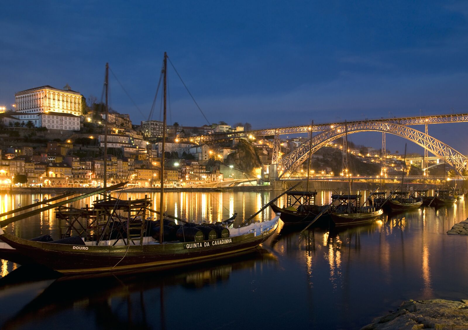 Nikon D300 sample photo. Porto, river, night photography