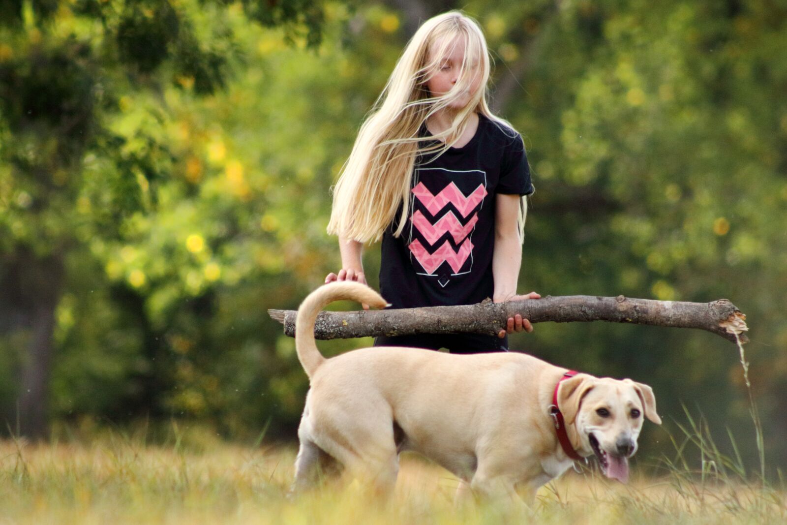 Canon EF75-300mm f/4-5.6 sample photo. Dog, play, girl photography