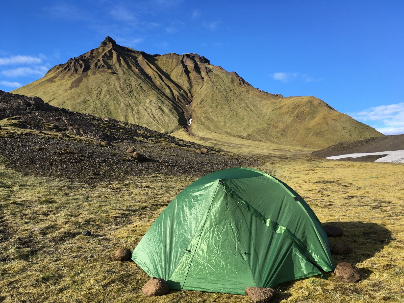 iPhone SE back camera 4.15mm f/2.2 sample photo. Tent, mountains, mountain photography