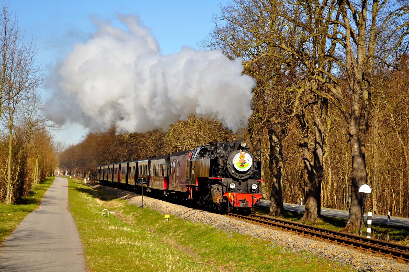 Nikon D5000 sample photo. Steam locomotive, easter, rails photography