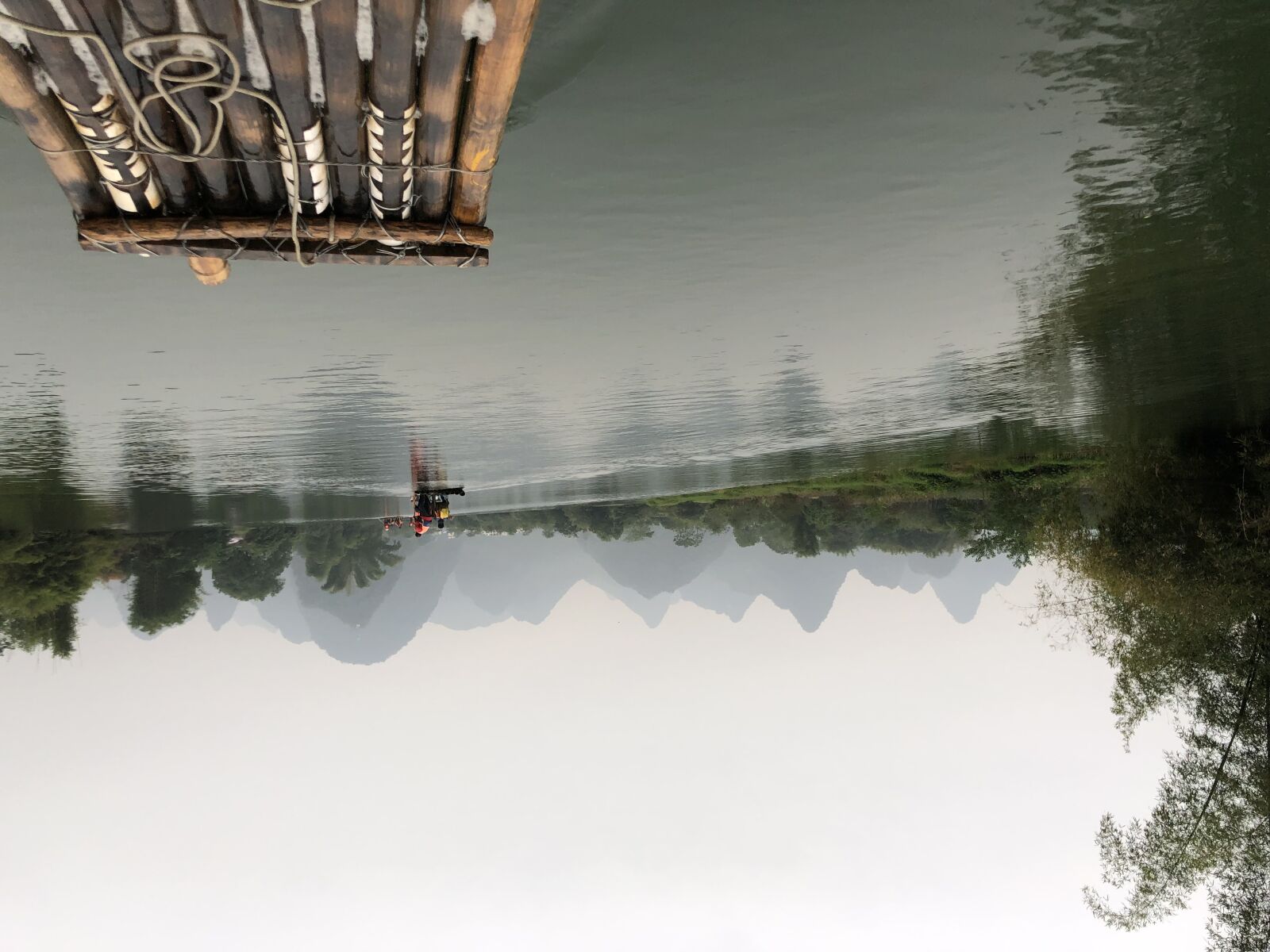 iPhone X back dual camera 4mm f/1.8 sample photo. China, jungle, rafting, lake photography
