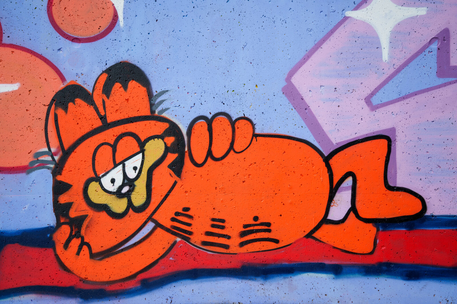 Sony a7R V sample photo. Garfield graffiti photography