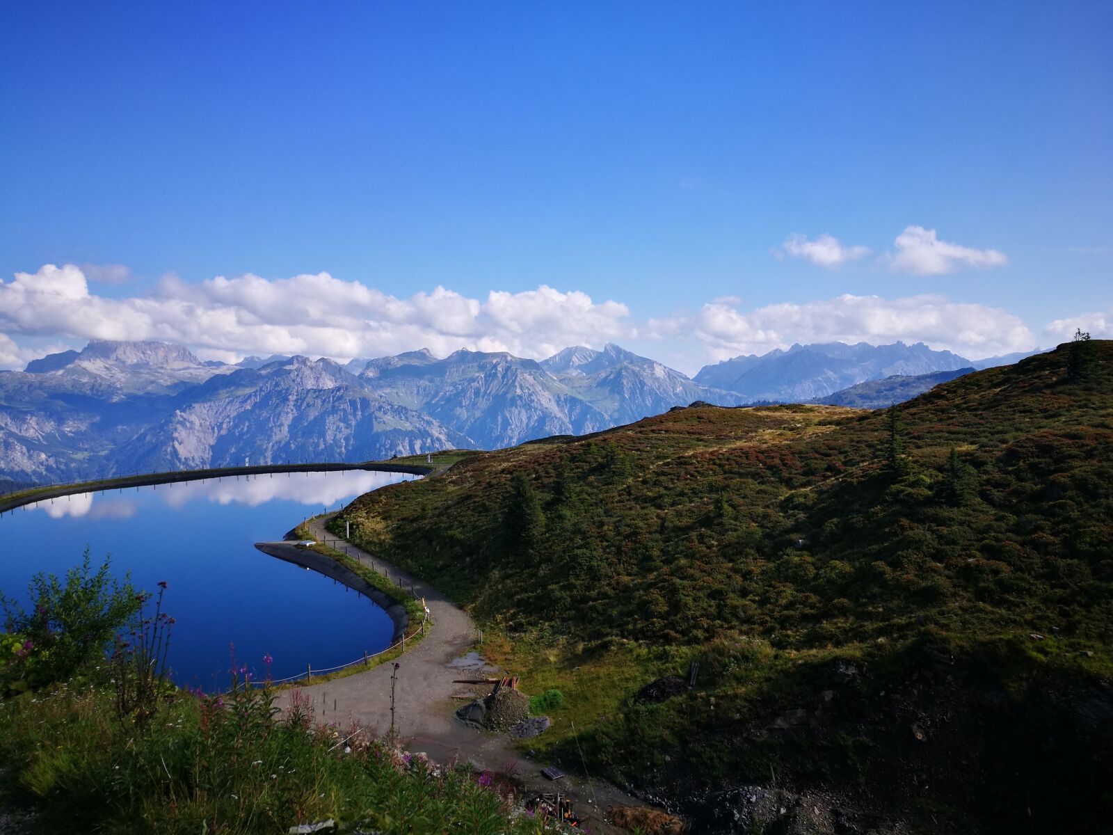 HUAWEI P9 sample photo. Montafon, reservoir, mountains photography