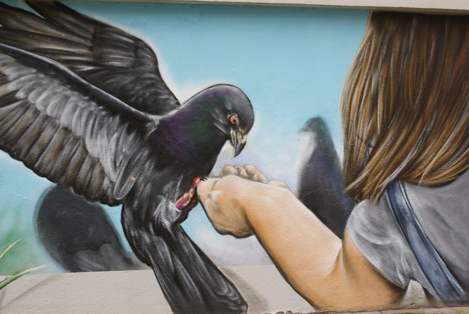 Sony Alpha DSLR-A200 sample photo. Bird, girl, wall photography