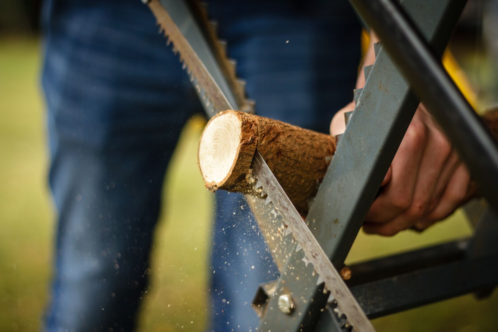 Canon EOS 7D + Canon EF 50mm F1.8 II sample photo. Saw, log, wood photography