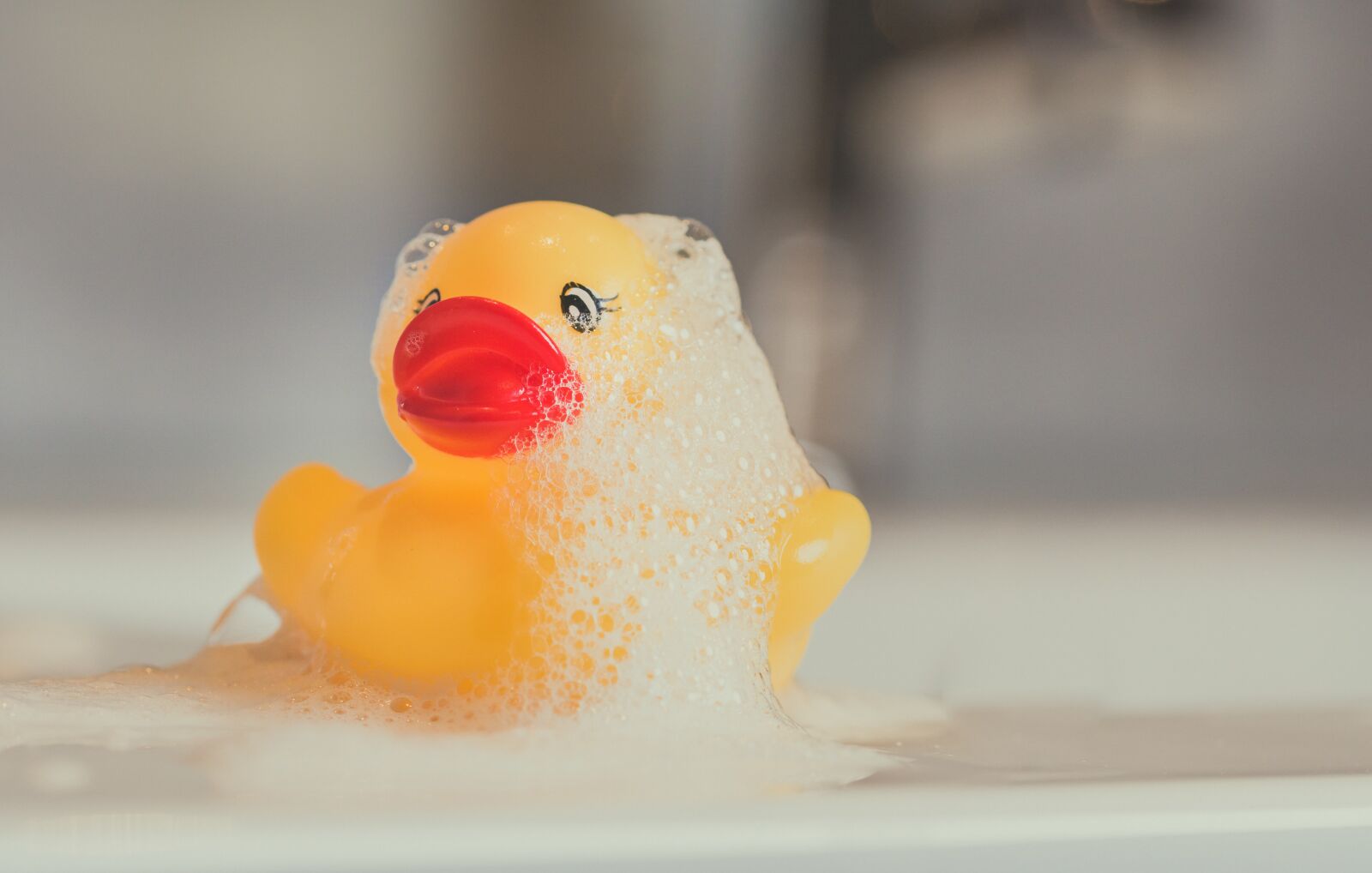 105mm F2.8 sample photo. Rubber duck, toy duck photography