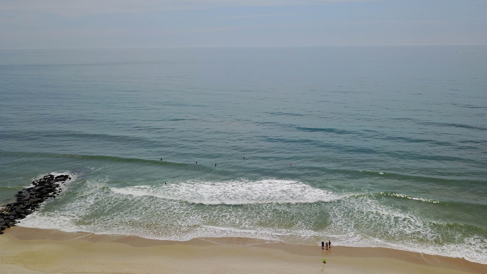 DJI FC220 sample photo. Lbi, jetty, surf photography