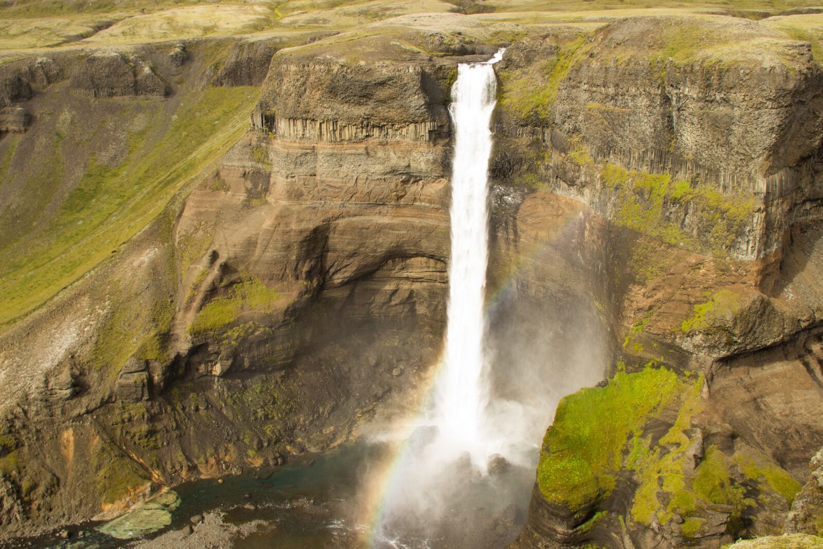 Canon EF-S 18-200mm F3.5-5.6 IS sample photo. Waterfall, rainbow, iceland photography