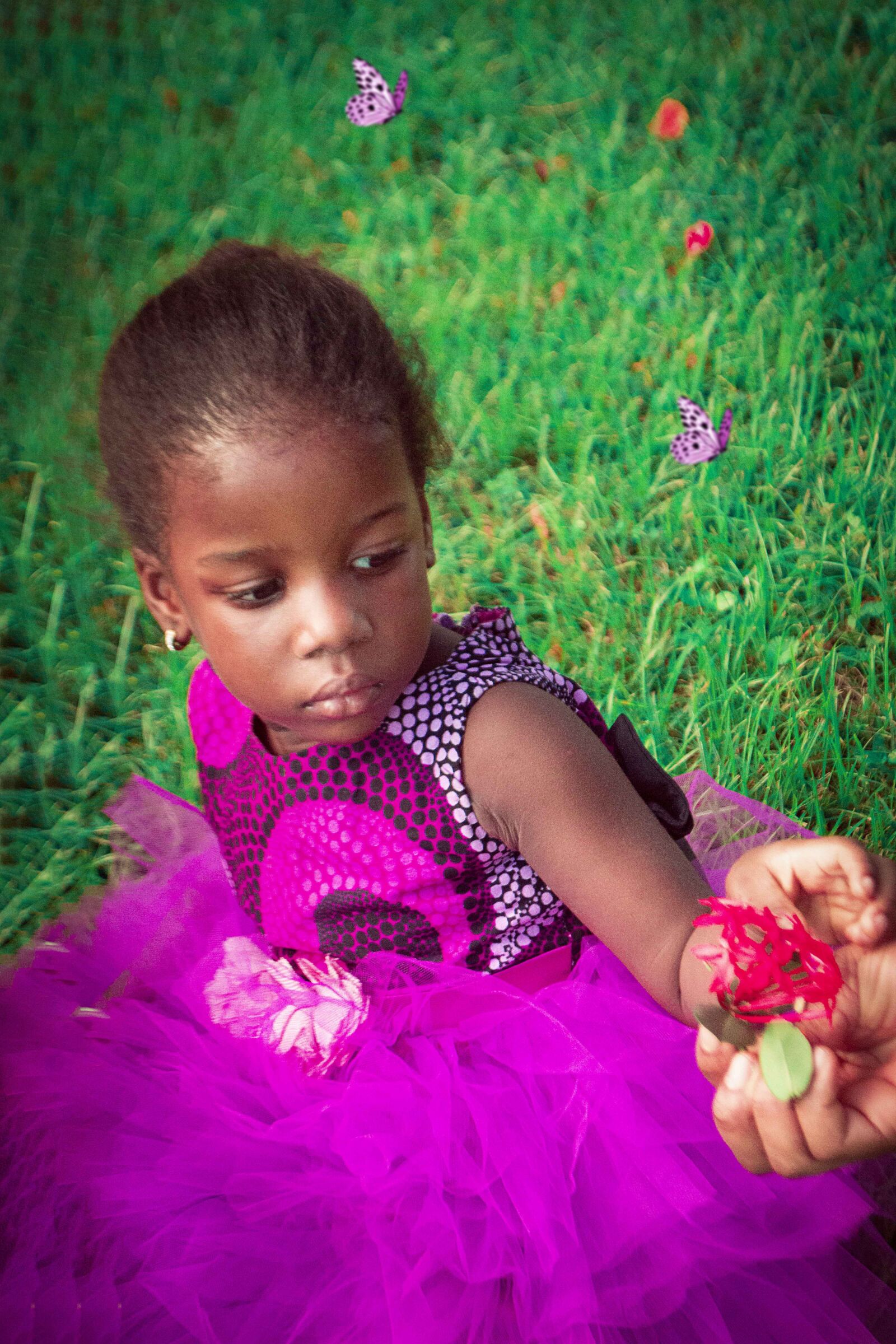 Nikon D3200 sample photo. Cute, kid, flowers photography
