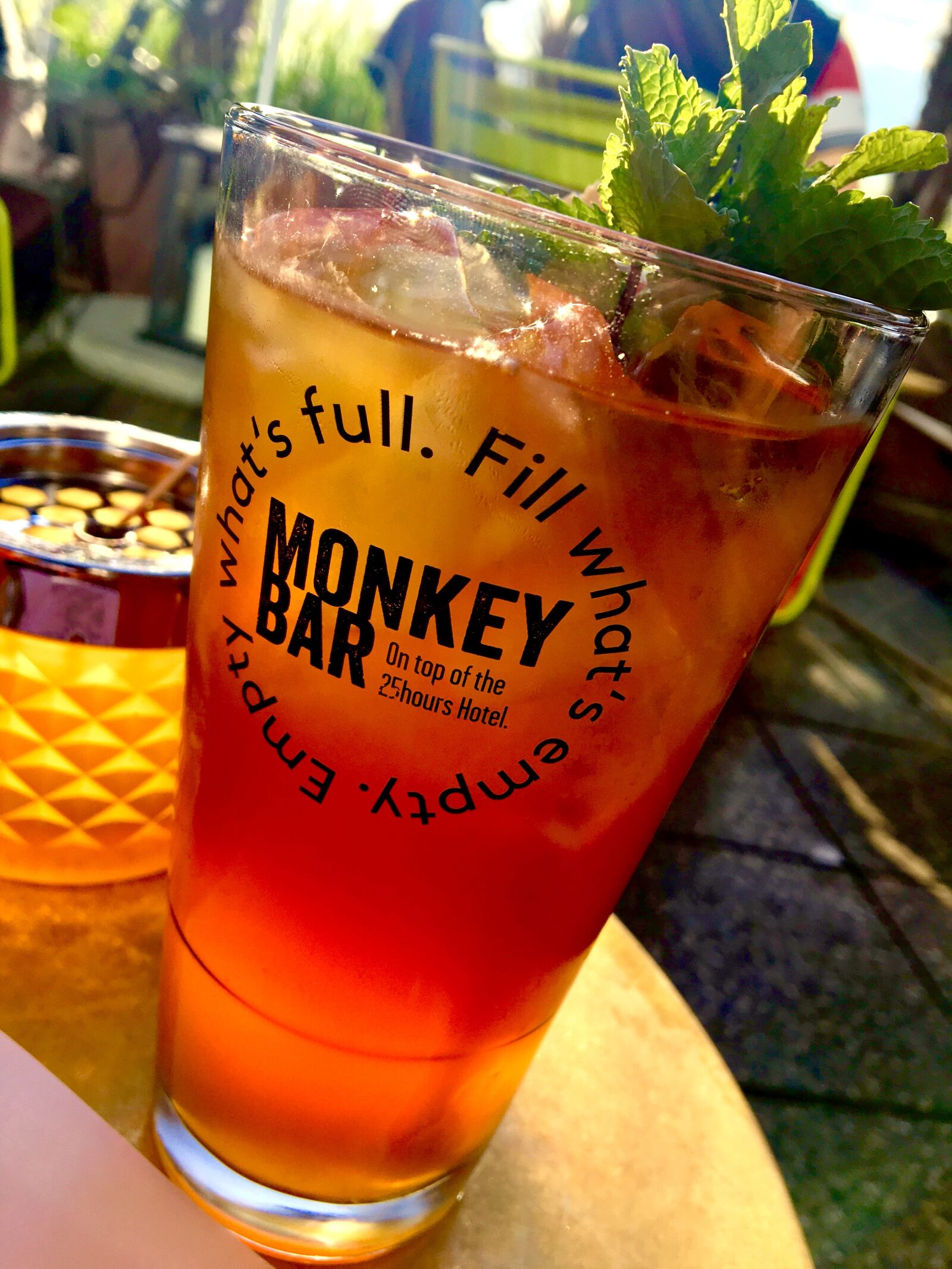 iPhone 6s back camera 4.15mm f/2.2 sample photo. Cocktail, ice tea, monkeybar photography