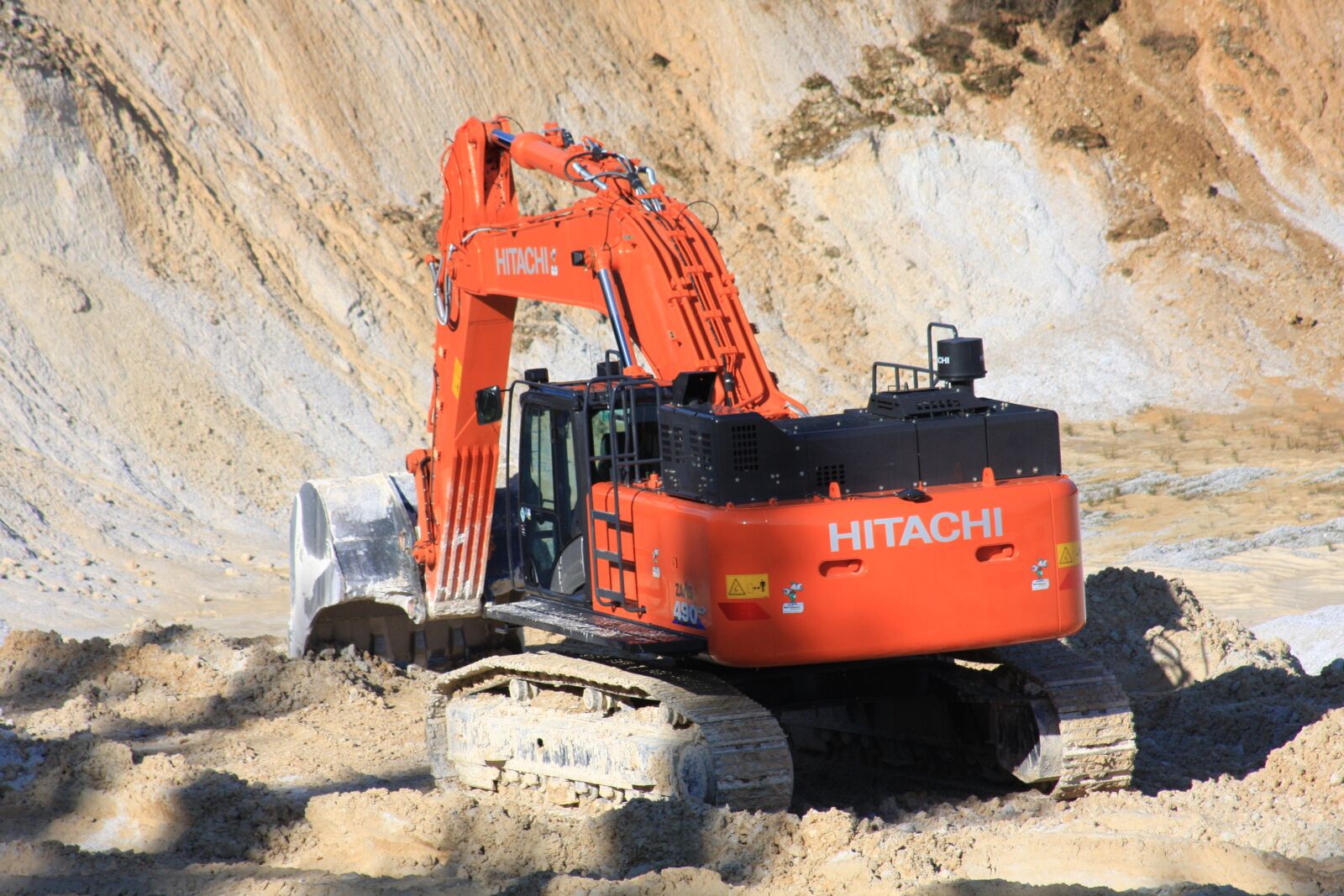 Canon EOS 40D sample photo. Excavators, red, construction machine photography