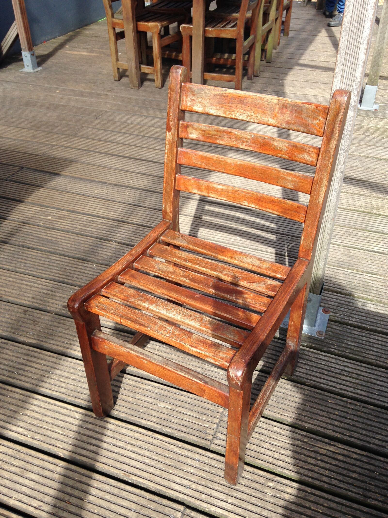 iPhone 5c back camera 4.12mm f/2.4 sample photo. Chair, wood, sun photography