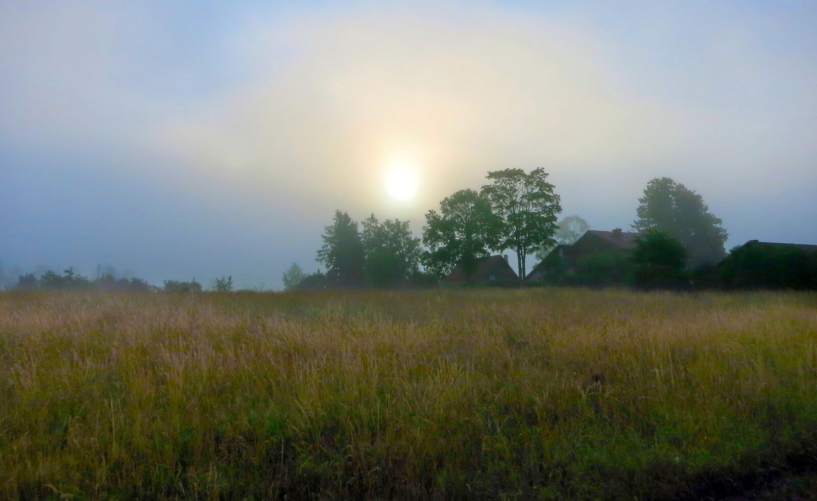 Canon PowerShot S110 sample photo. Foggy sunrise in village photography