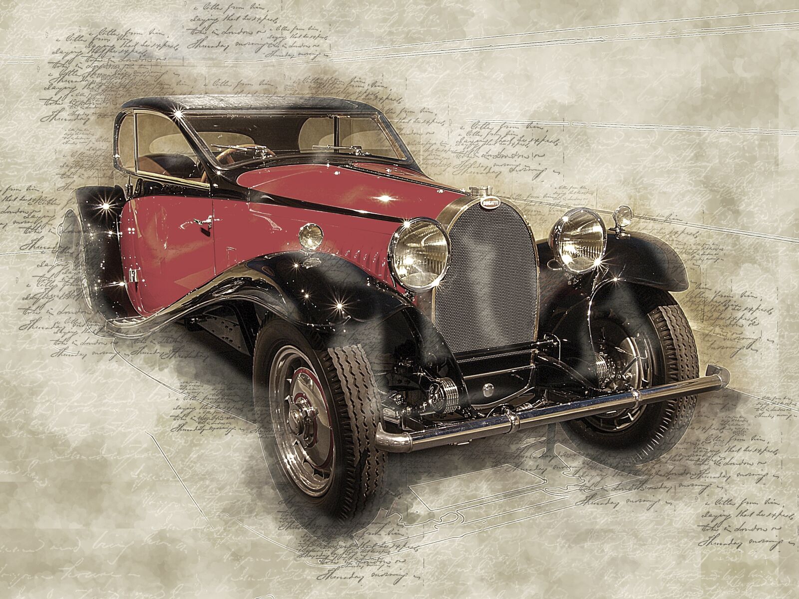 Olympus E-520 (EVOLT E-520) sample photo. Bugatti, 1932, car photography