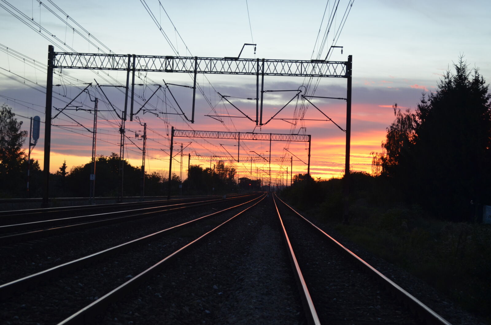 Nikon D5100 sample photo. Cable, railway, clouds, orange photography