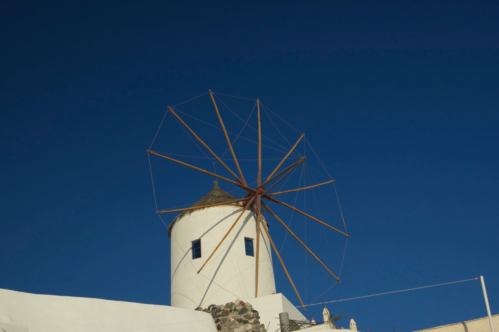 Nikon D70 sample photo. Santorini, windmill photography