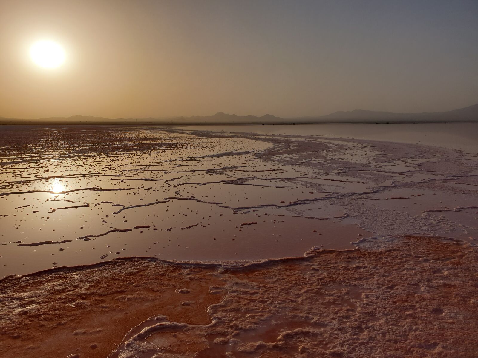 Samsung SM-N960F sample photo. Iran, salt lake, sunset photography