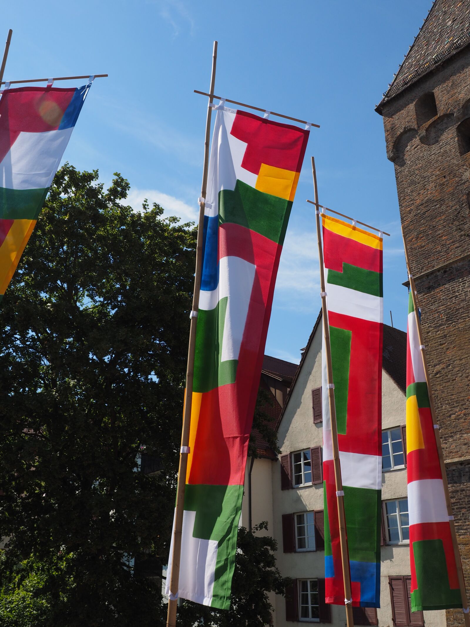 Olympus OM-D E-M1 + Olympus M.Zuiko Digital ED 12-40mm F2.8 Pro sample photo. Flags, colorful, blow photography