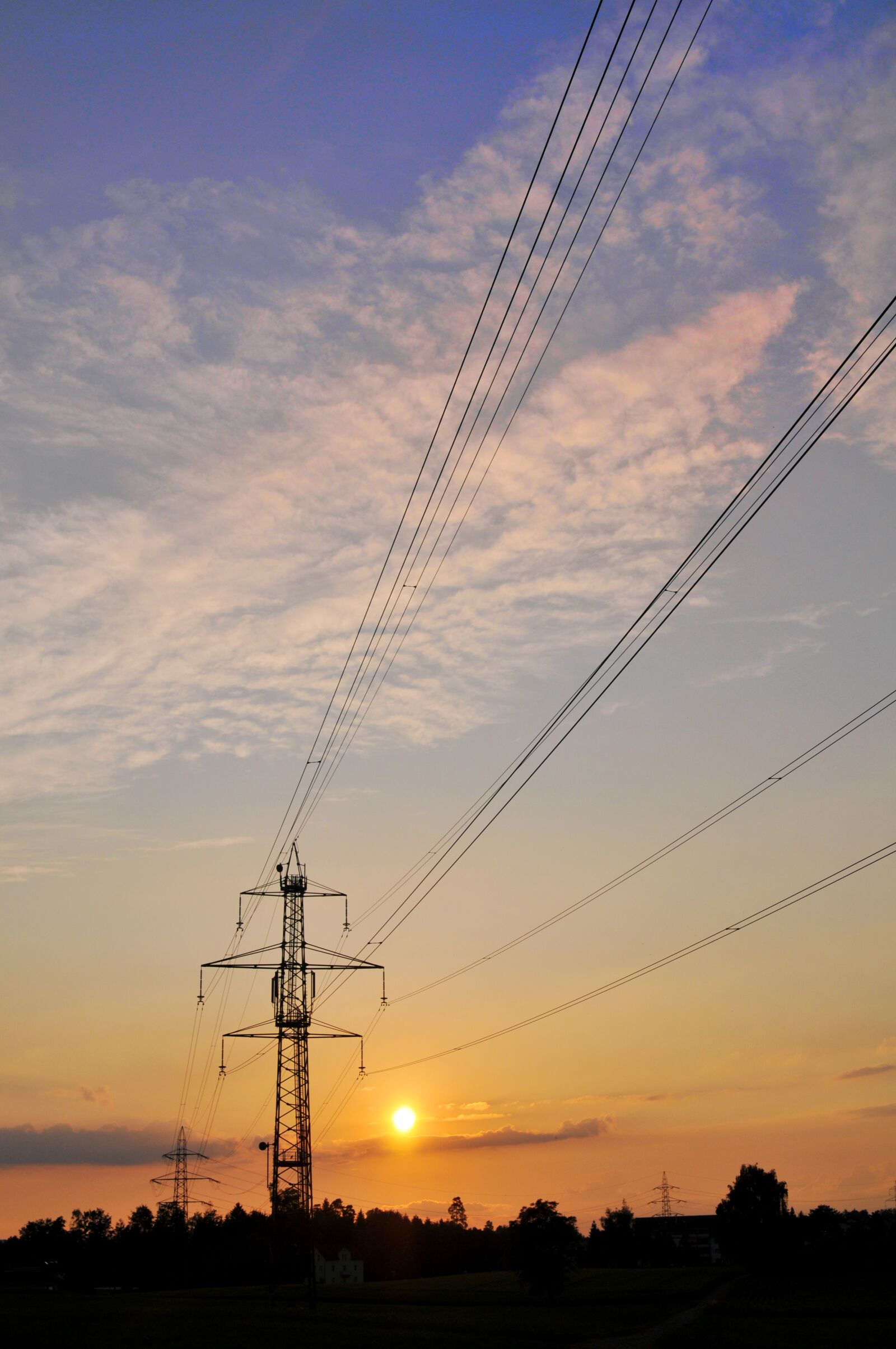 Nikon D300 sample photo. Power tower, power line photography