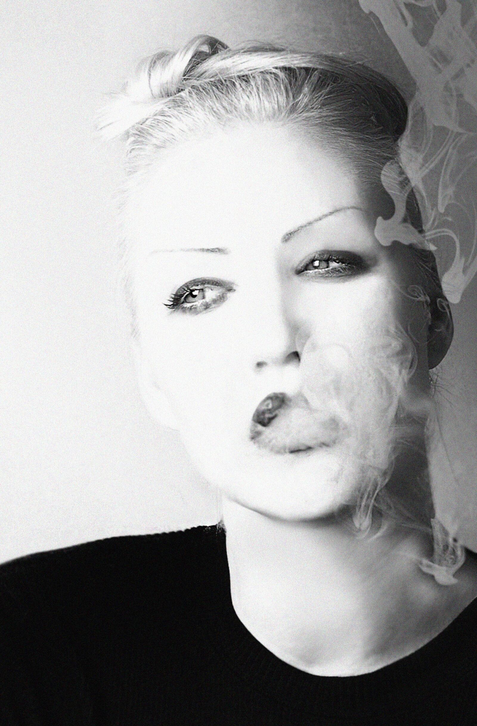 Nikon D200 sample photo. Woman, smoke, beauty photography