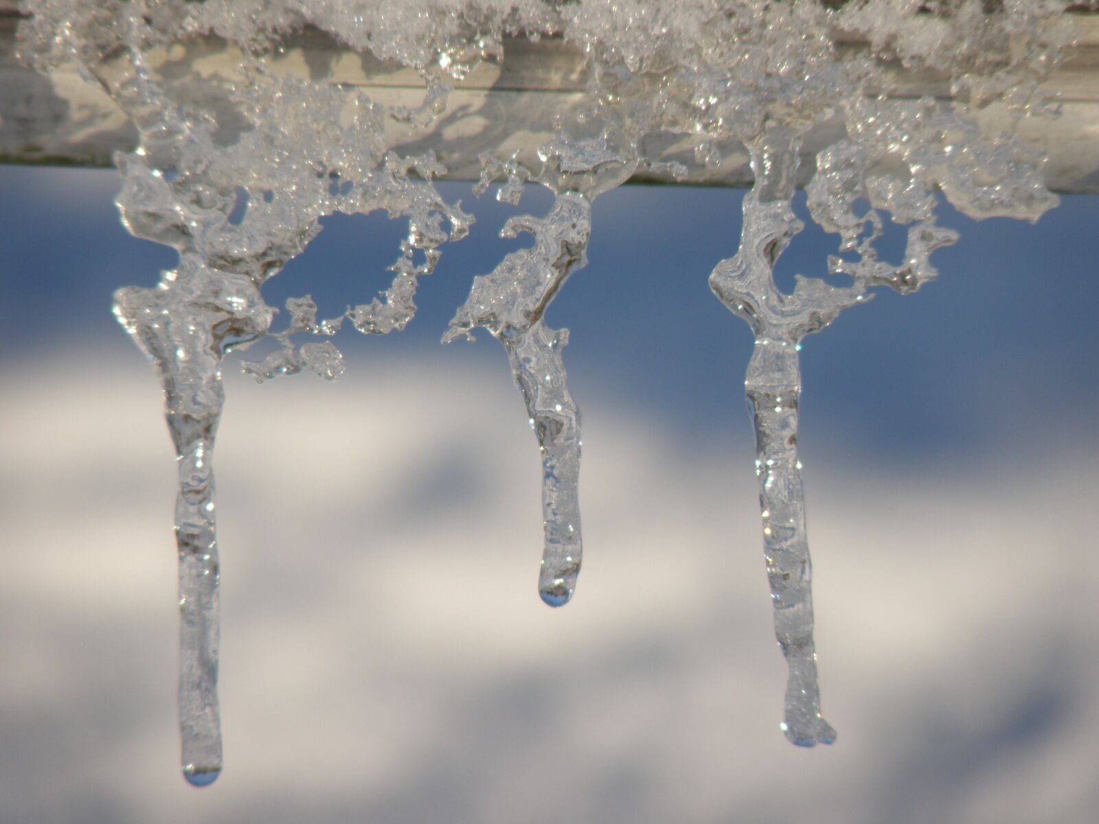 Olympus SP570UZ sample photo. Icicles, snow, winter photography