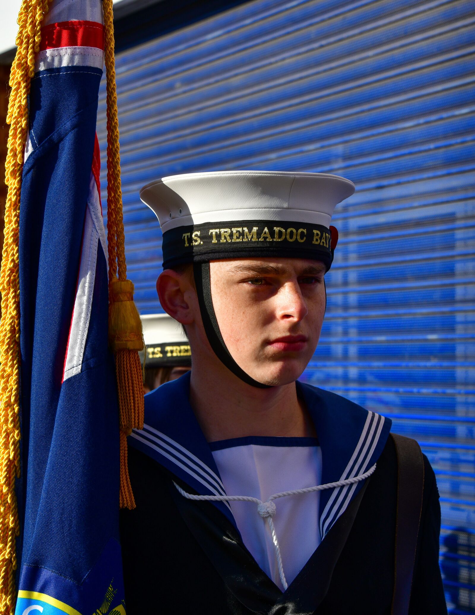 Nikon D850 sample photo. Portrait, sea cadet, flag photography