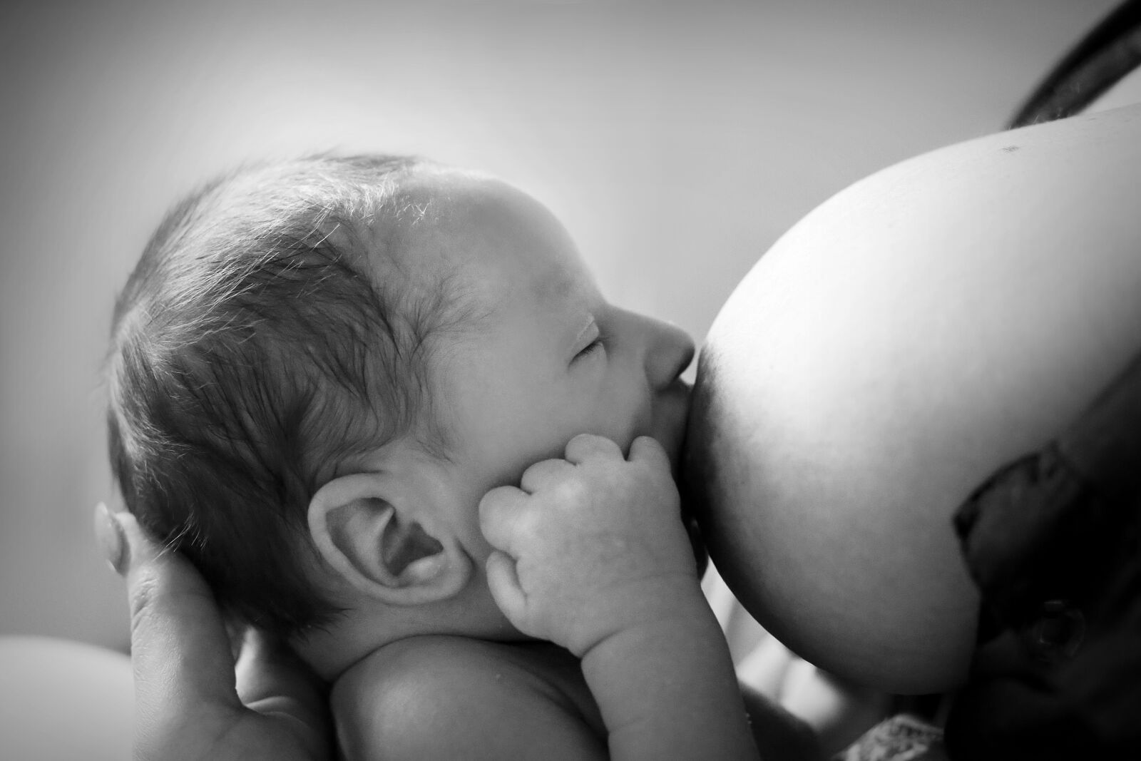 Canon EF 50mm F1.8 II sample photo. Baby, newborn, breastfeeding photography