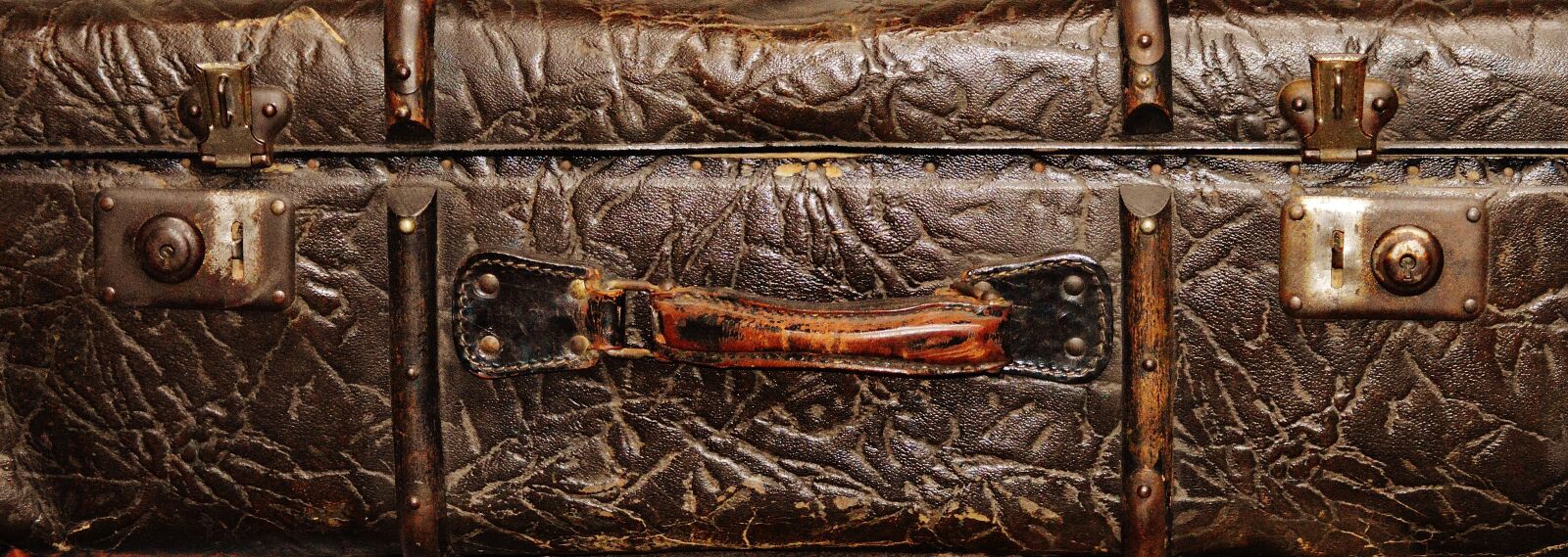 Nikon D3200 sample photo. Old suitcase, front, antique photography