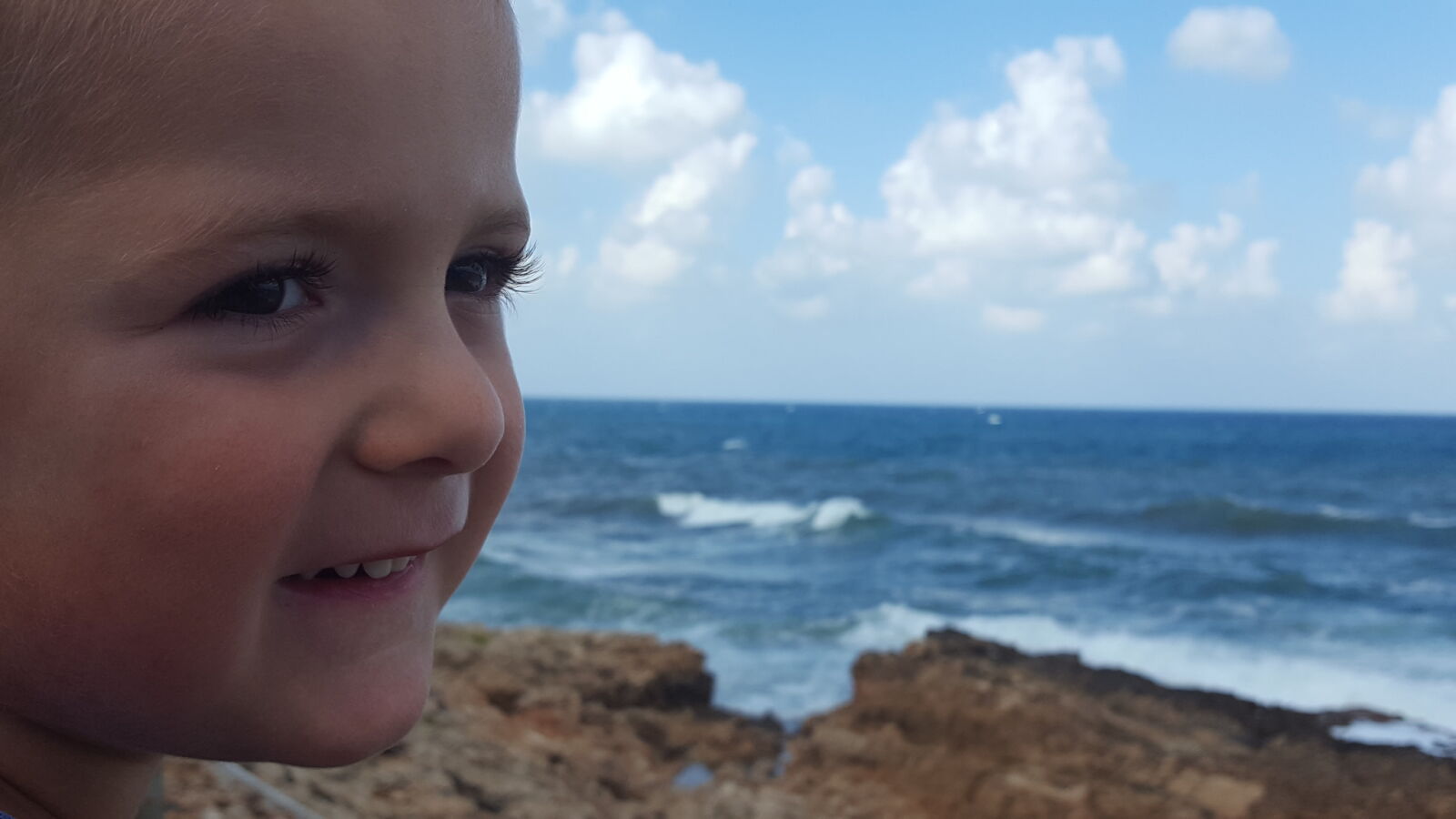 Samsung Galaxy S6 sample photo. Child, face, sea photography
