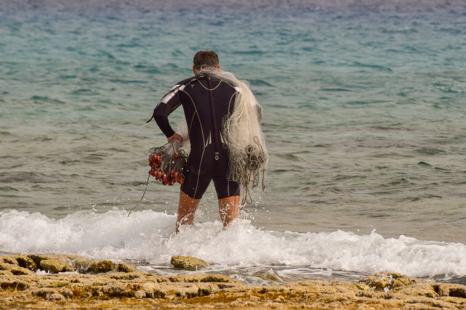 Nikon D3300 sample photo. Fisherman, sea, fishing photography