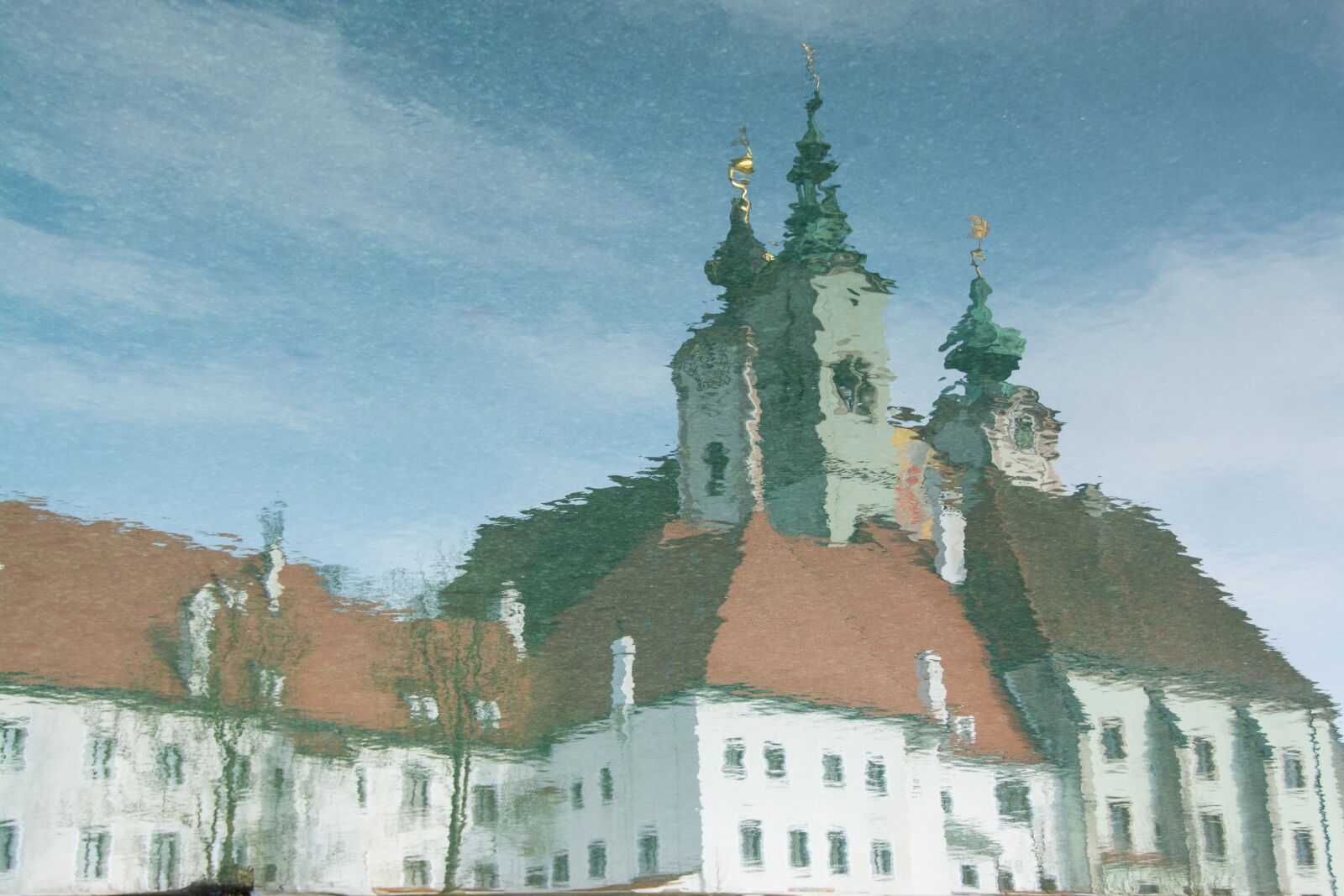 Nikon D7100 sample photo. Mirroring, water, church photography
