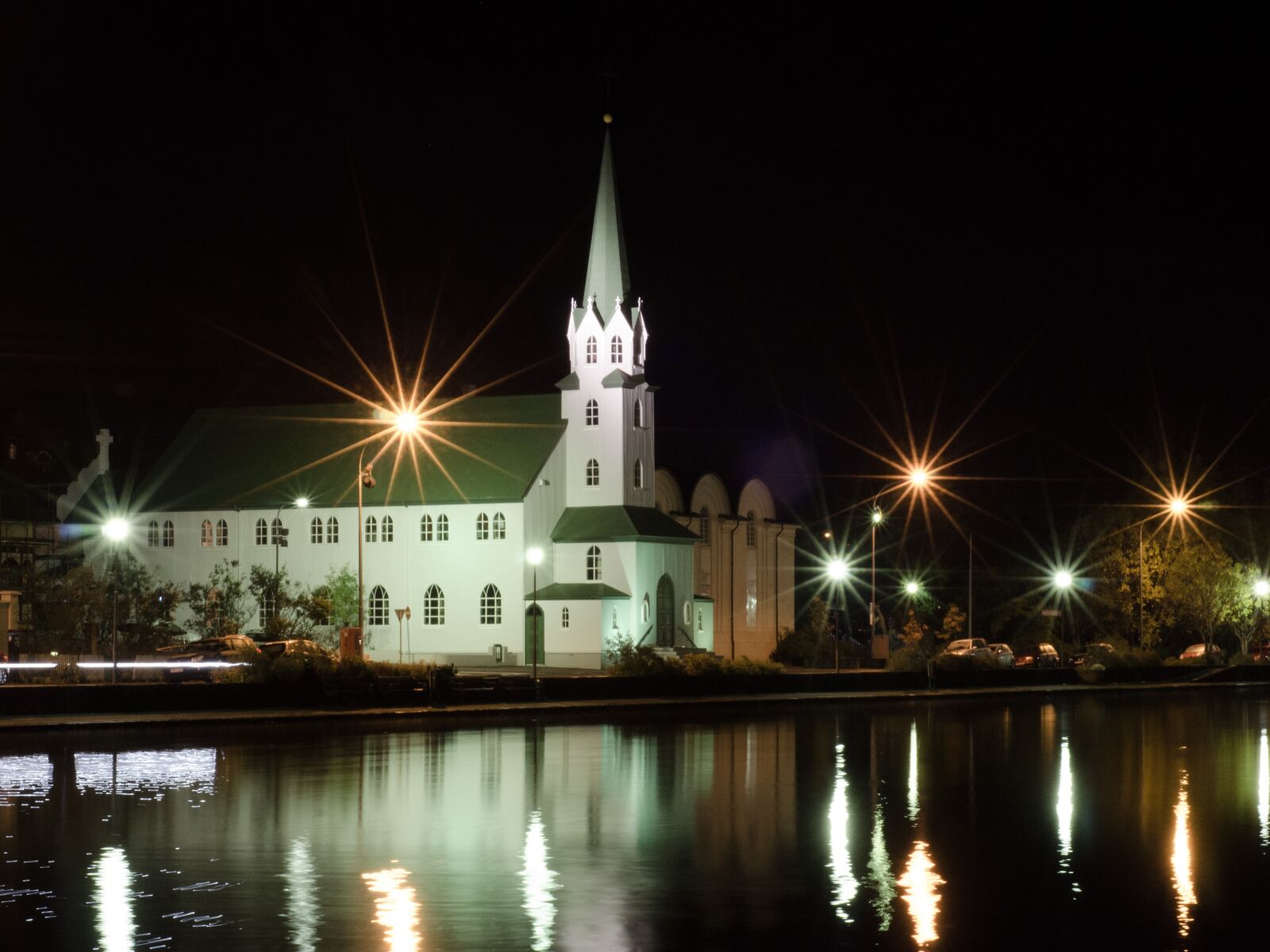 Nikon D7000 sample photo. Church, night, reykjavik photography