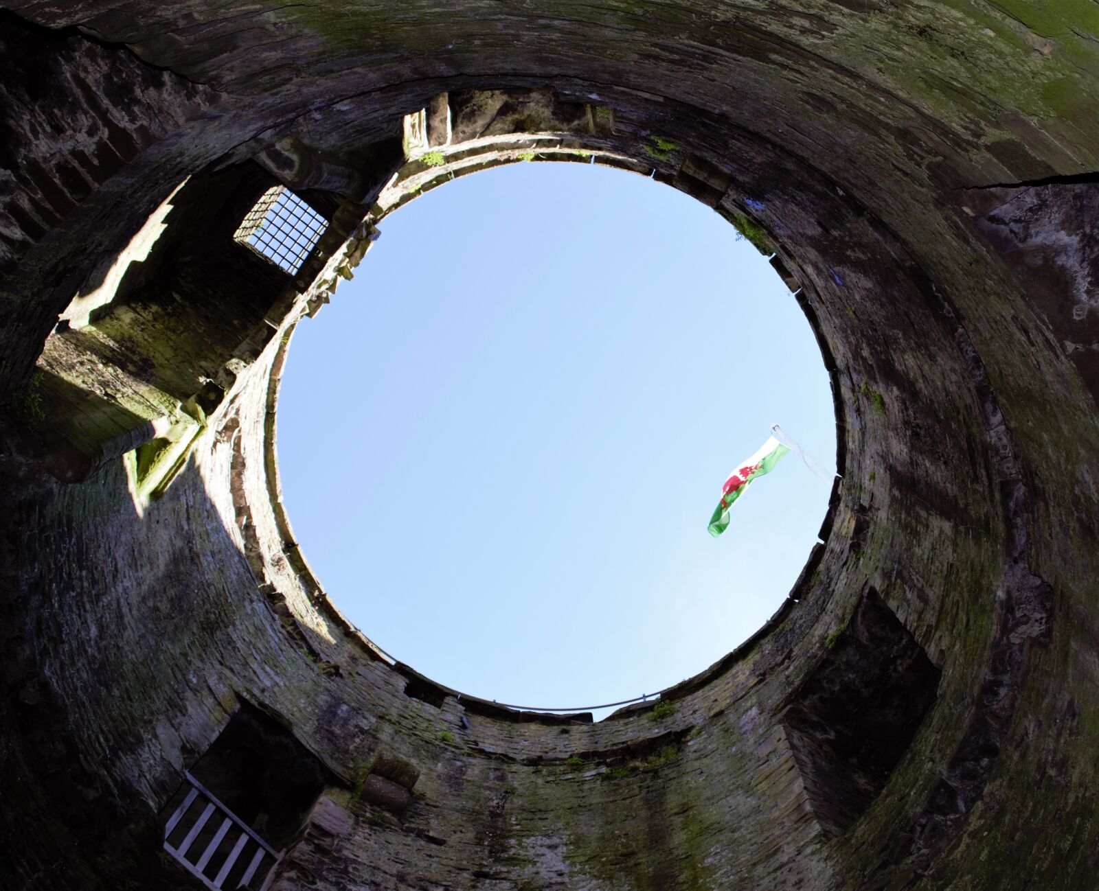 Nikon D3300 sample photo. Castle tower, wales flag photography