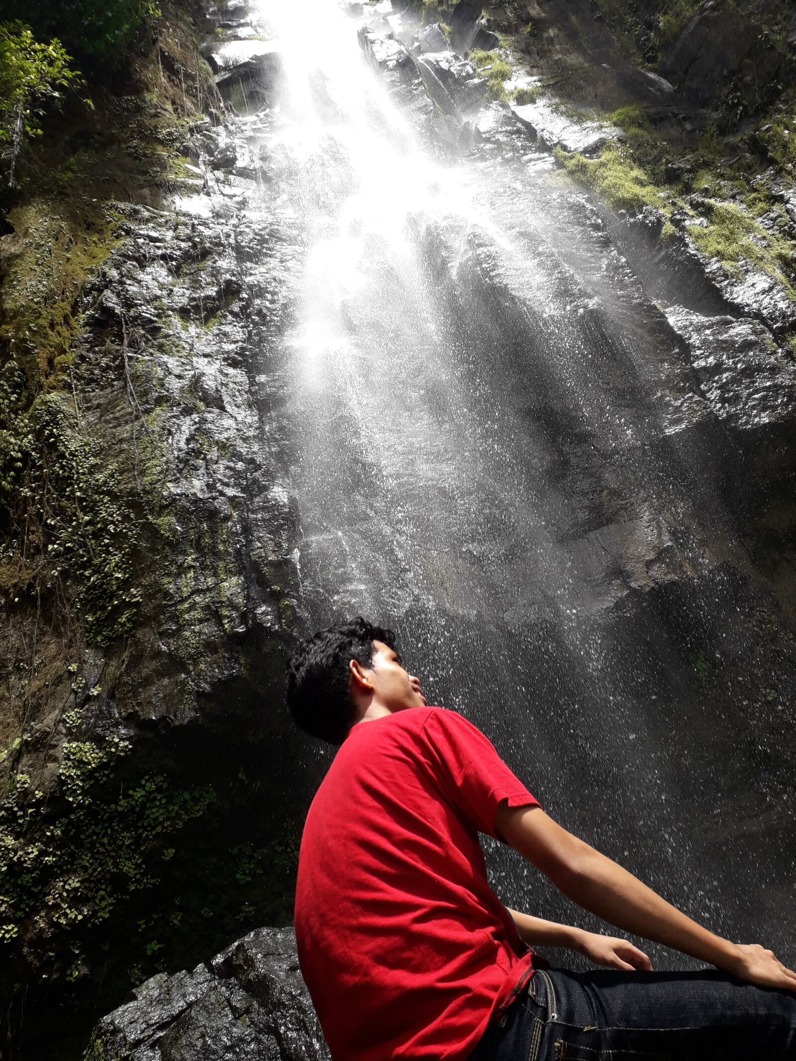 Samsung Galaxy J3 Pro sample photo. Waterfall, simple, man photography
