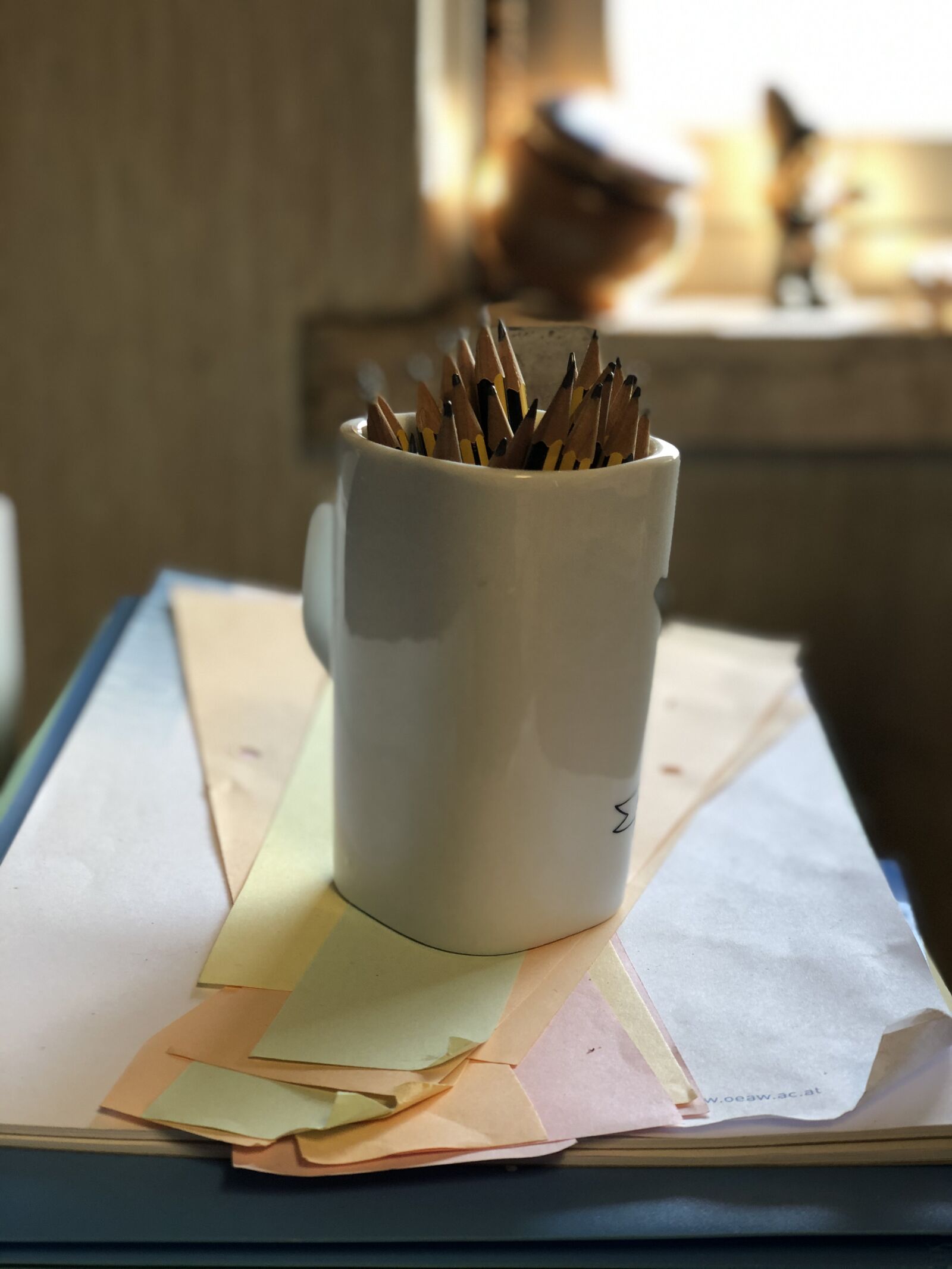 iPhone X back dual camera 6mm f/2.4 sample photo. Pencils, jar, pencil holder photography