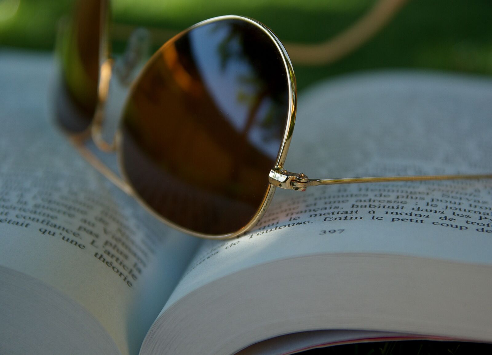 Pentax K10D sample photo. Book, reading, sunglasses photography
