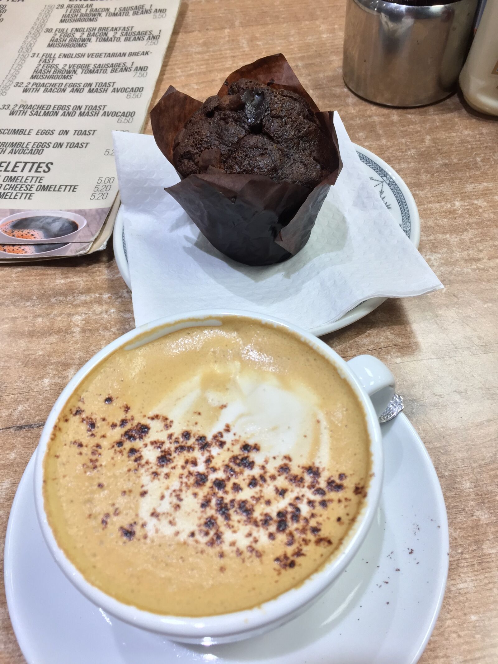 iPhone 6 back camera 4.15mm f/2.2 sample photo. Coffee, muffins, cappuccino photography