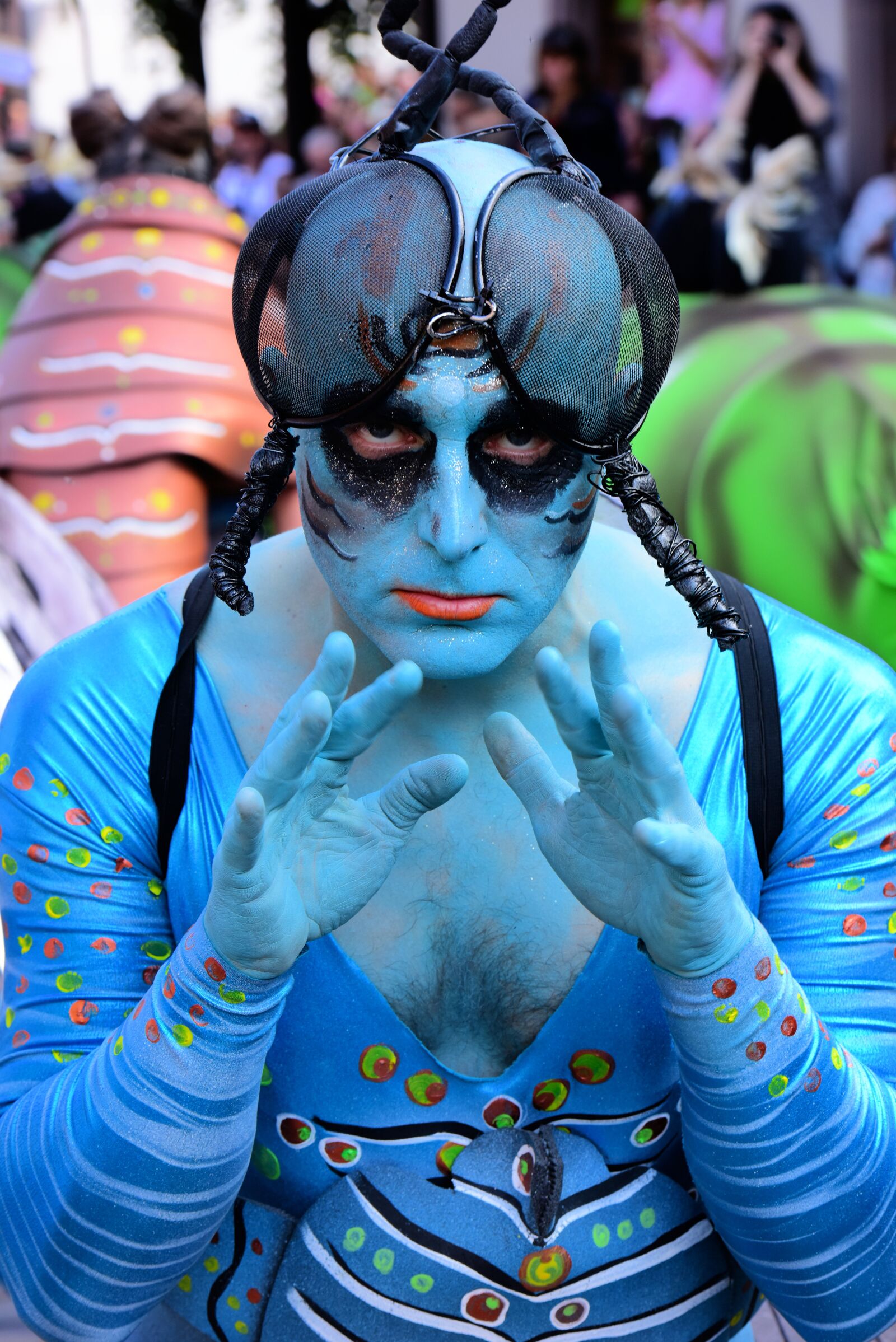 Nikon D810 sample photo. Fly, blue, mask photography