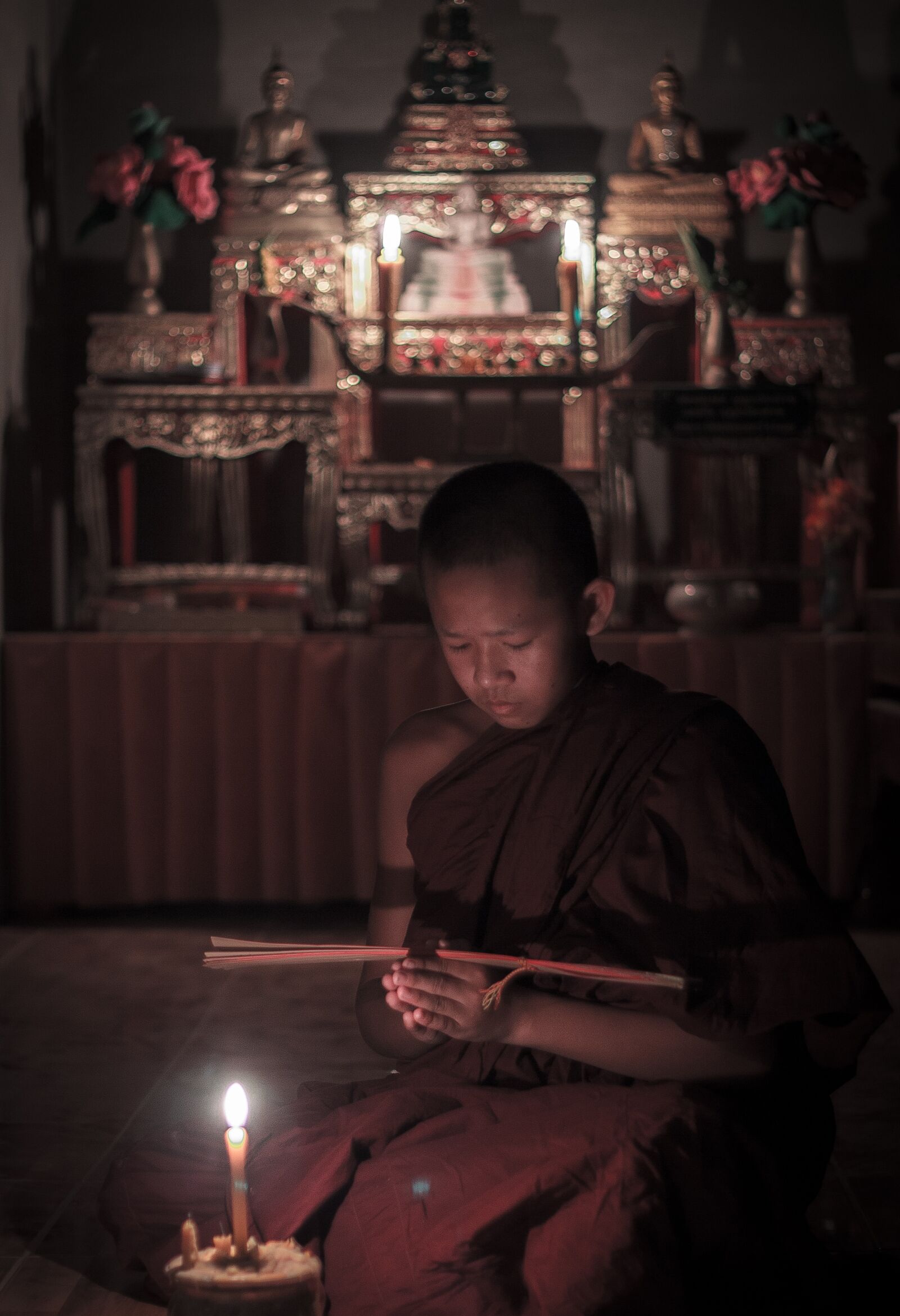 Canon EOS 600D (Rebel EOS T3i / EOS Kiss X5) + Canon EF 50mm F1.8 II sample photo. Novice, monks, buddhism photography
