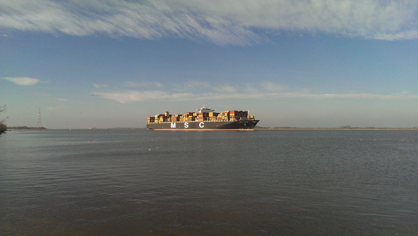 HTC ONE sample photo. Container ship, elbe, ship photography