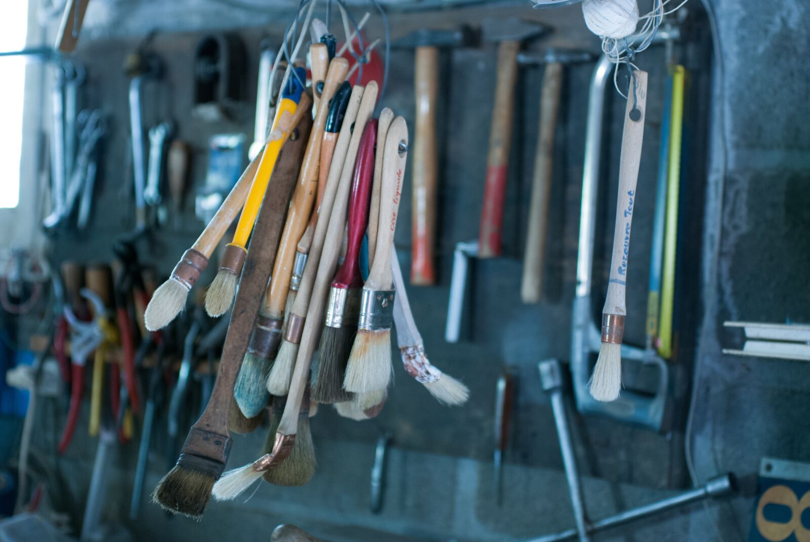 Nikon D80 sample photo. Tools, brush, workshop photography