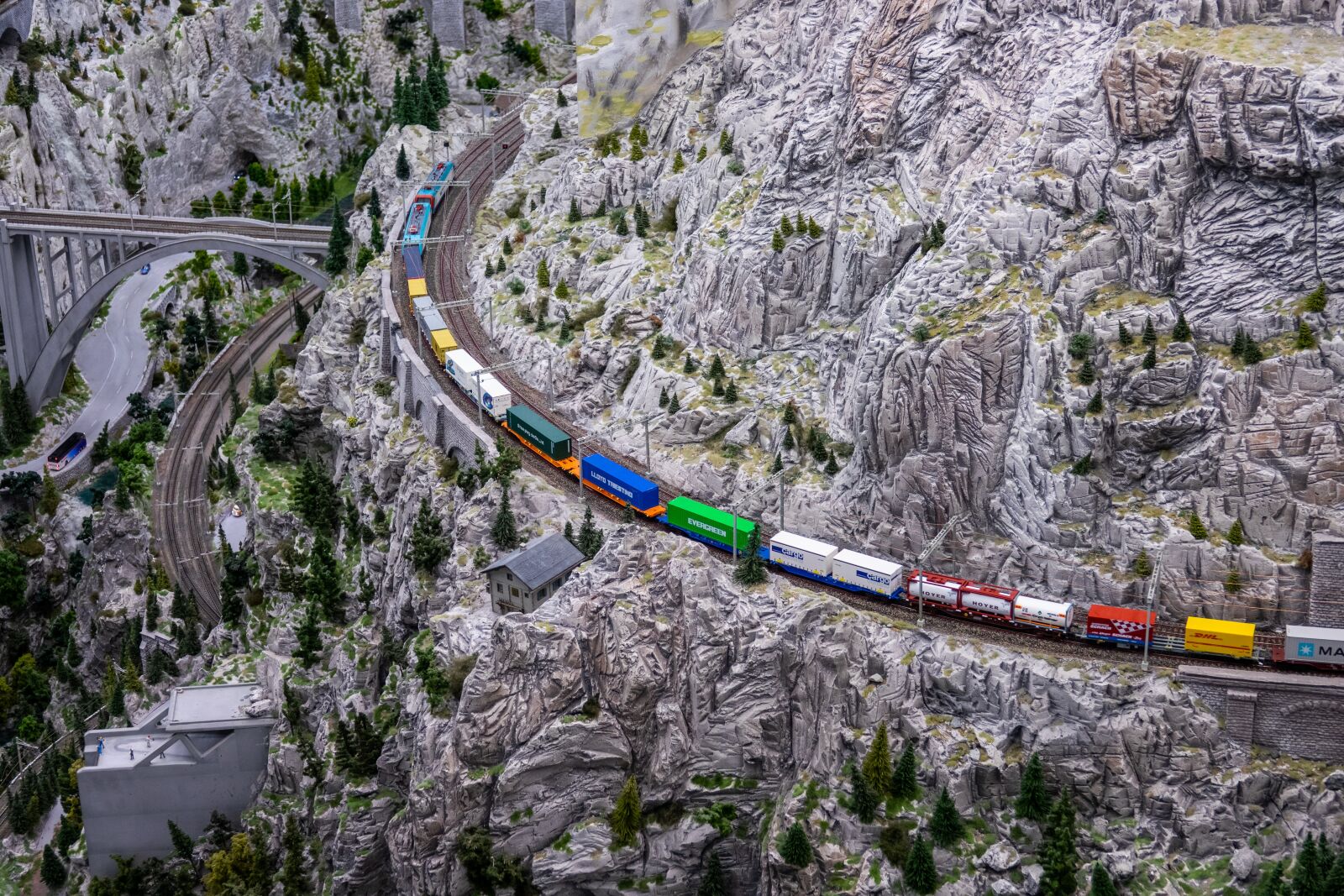 Sony Cyber-shot DSC-RX10 III sample photo. Railway, container, mountains photography