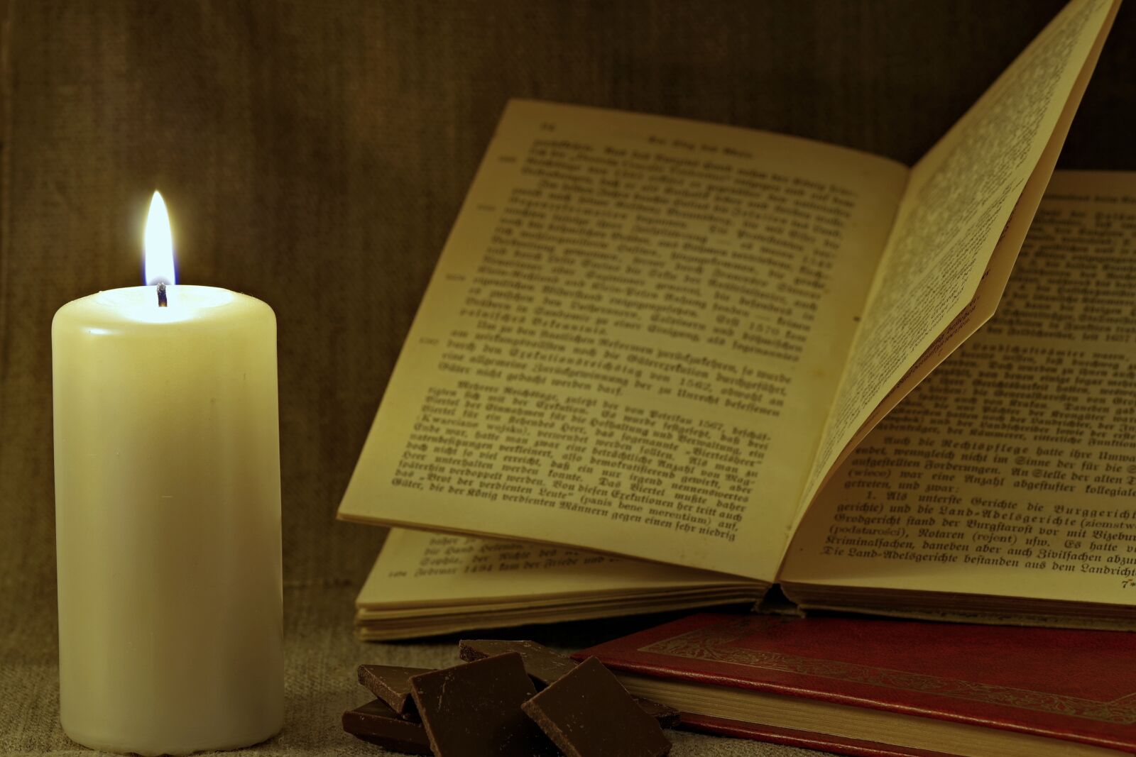 Pentax K-S2 sample photo. Book, candle, read photography