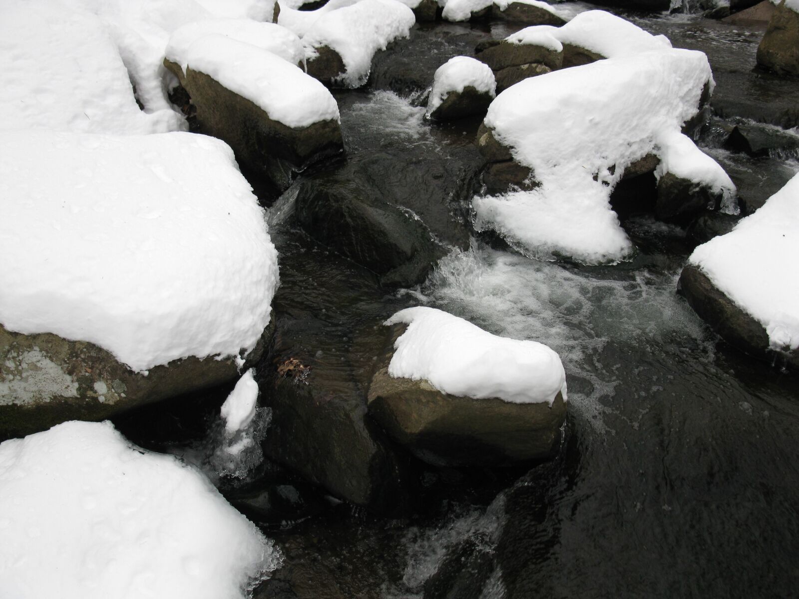 Canon PowerShot A2000 IS sample photo. Winter, brook, rocks photography